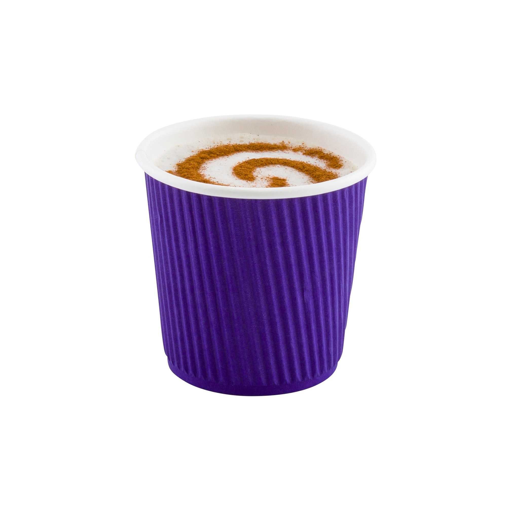 Restpresso 4 oz Royal Purple Paper Coffee Cup - Ripple Wall - 2 1/2" x 2 1/2" x 2 1/4" - 500 count box