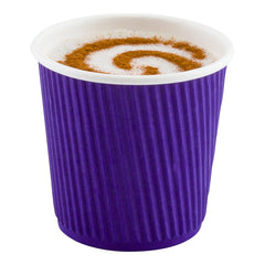 4 oz Royal Purple Paper Coffee Cup - Ripple Wall - 2 1/2