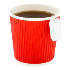 4 oz Red Paper Coffee Cup - Ripple Wall - 2 1/2