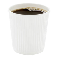4 oz White Paper Coffee Cup - Ripple Wall - 2 1/2
