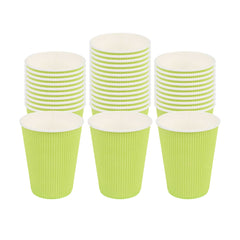 Restpresso 12 oz Eco Green Paper Coffee Cup - Ripple Wall - 3 1/2