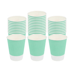 12 oz Light Green Paper Coffee Cup - Ripple Wall - 3 1/2
