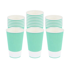 Restpresso 16 oz Light Green Paper Coffee Cup - Ripple Wall - 3 1/2