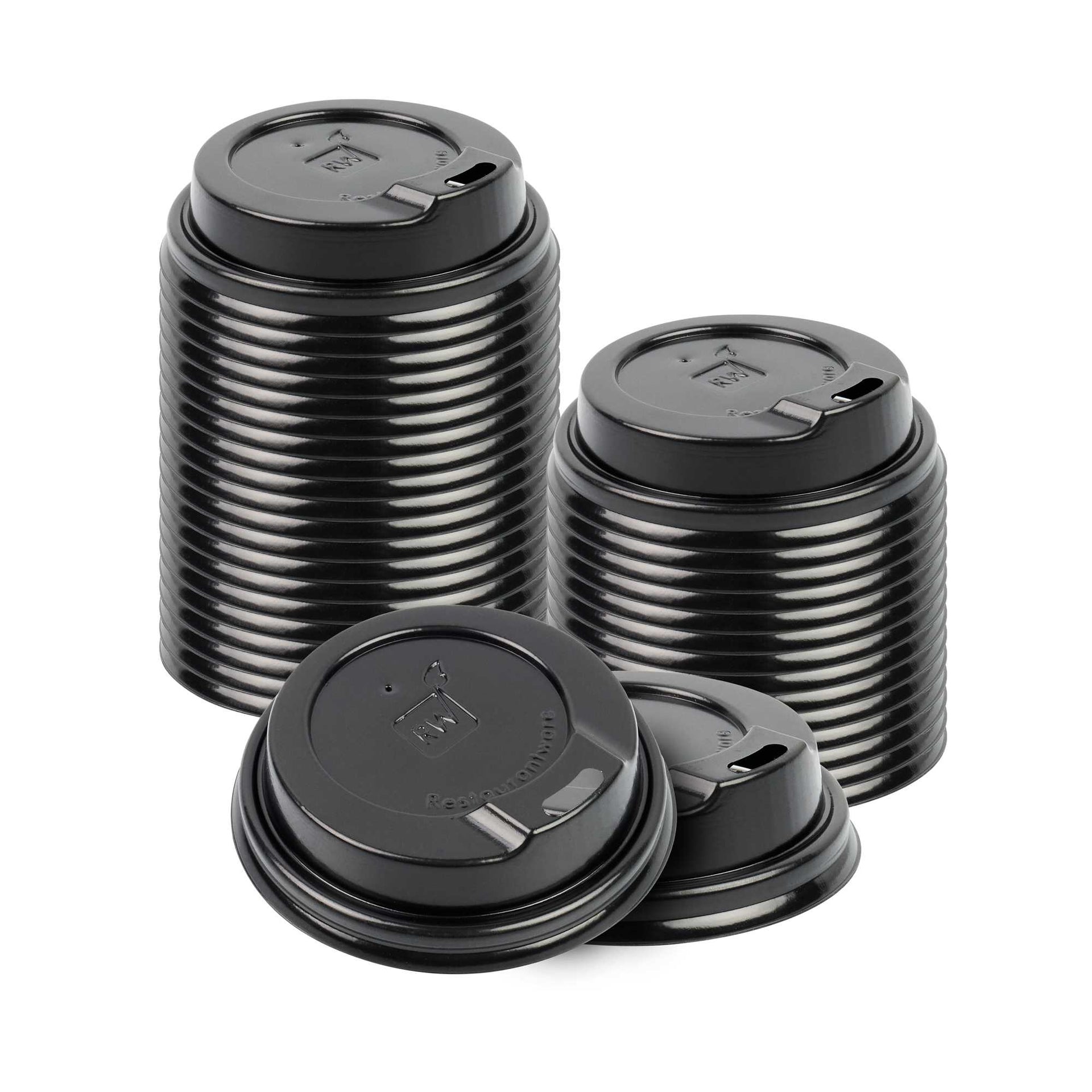 Restpresso Black Plastic Coffee Cup Lid - Fits 4 oz - 500 count box