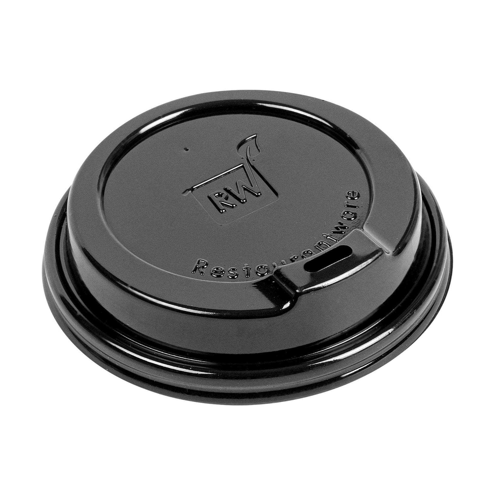 Restpresso Black Plastic Coffee Cup Lid - Elevated Spout, Fits 8, 12, 16 and 20 oz - 500 count box