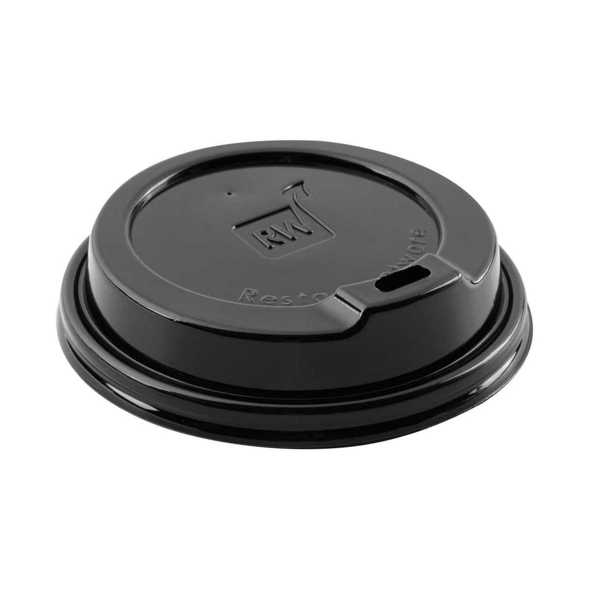 Restpresso Black Plastic Coffee Cup Lid - Elevated Spout, Fits 8, 12, 16 and 20 oz - 500 count box