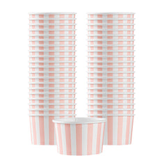 Coppetta 3 oz Round Pink and White Stripe Paper To Go Cup - 3