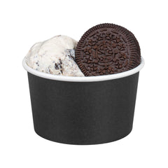 Coppetta 5 oz Round Black Paper To Go Cup - 3 1/4
