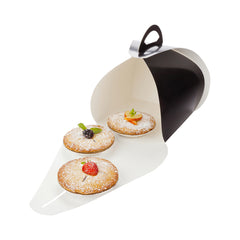 Ingenero Black Paper Small Lunch and Cake Box - 6 1/2