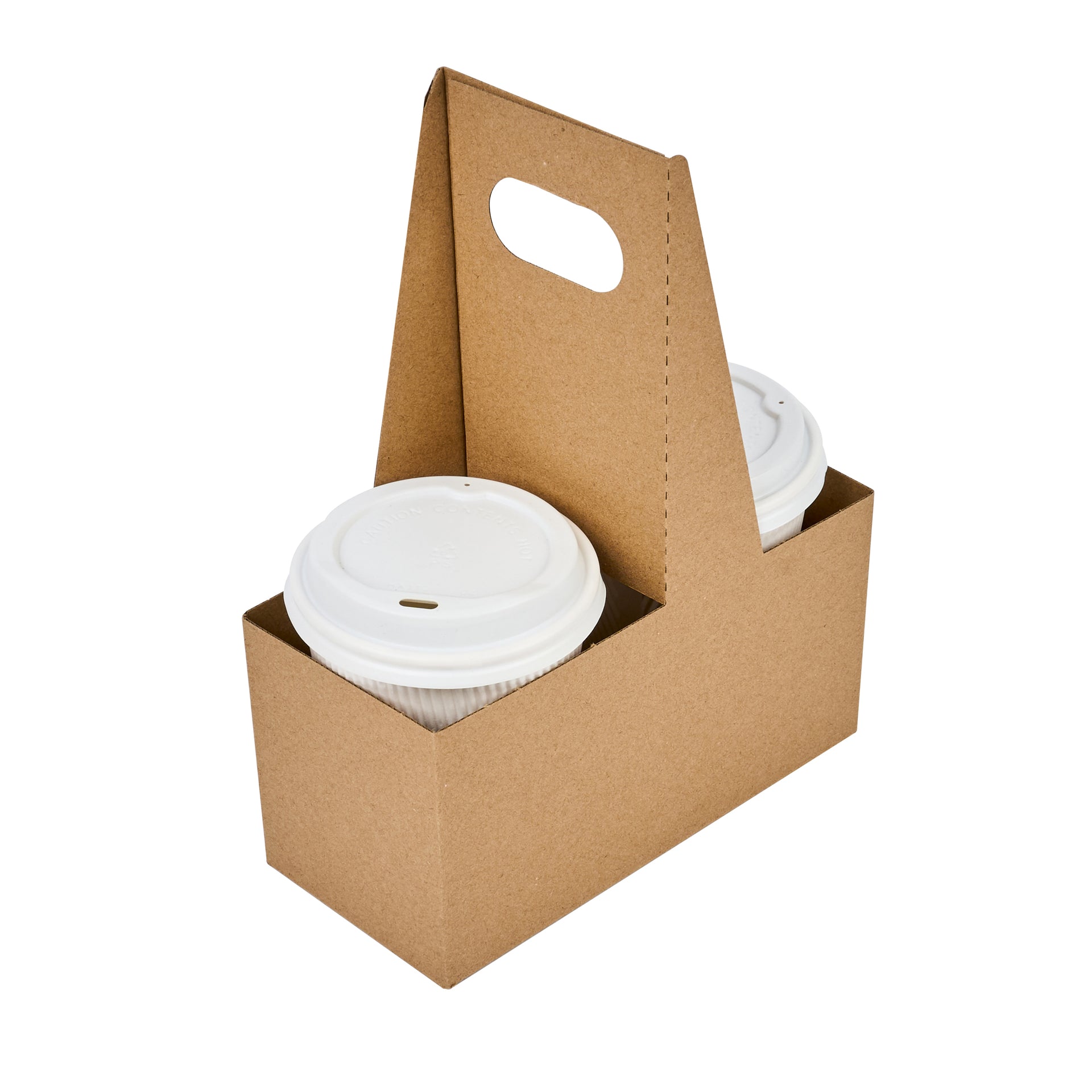 Restpresso Kraft Paper Altalena Drink Carrier - Fits 2 Cups - 7 1/4" x 3 1/2" x 9 1/4" - 100 count box