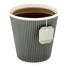 8 oz Gray Paper Coffee Cup - Ripple Wall - 3 1/2