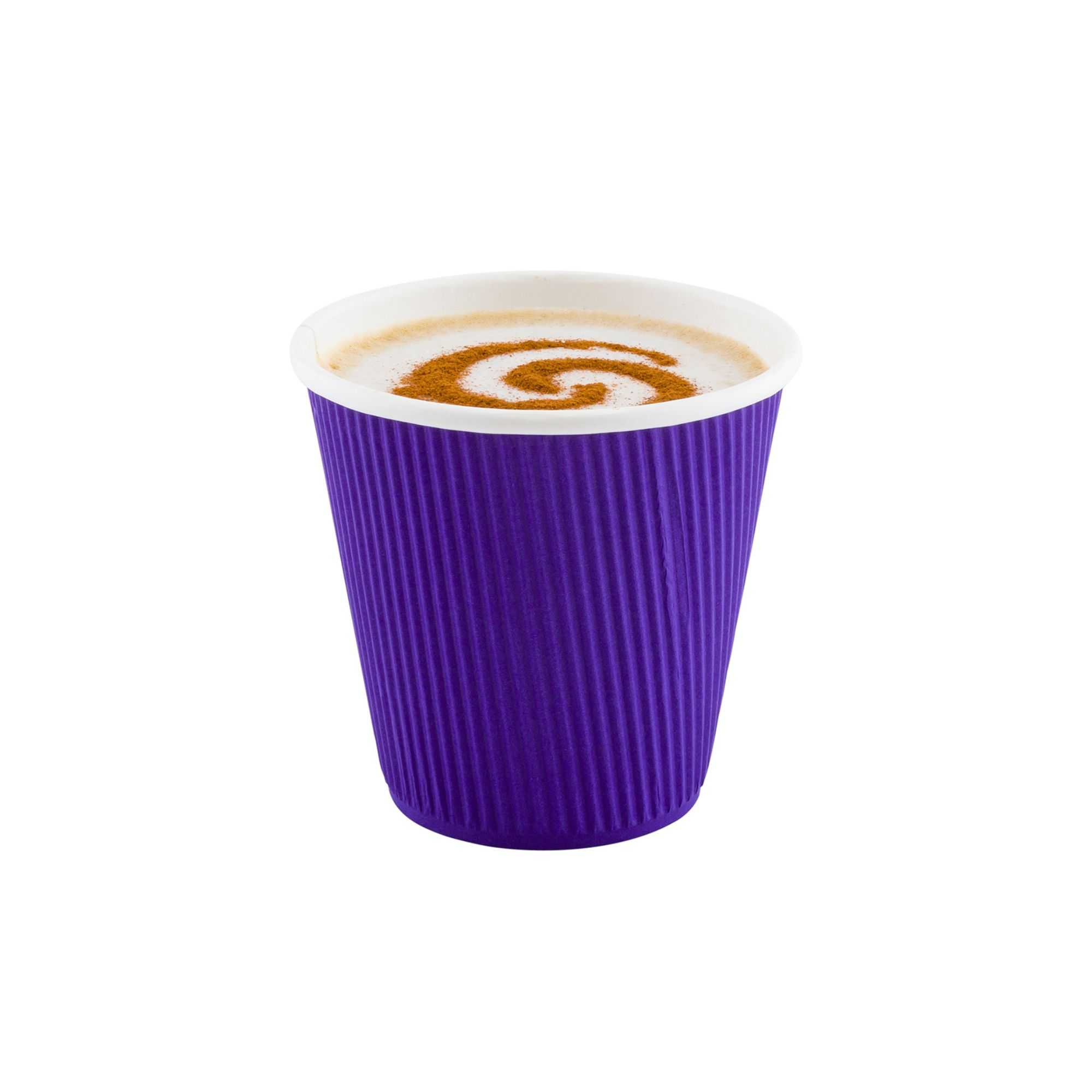 Restpresso 8 oz Royal Purple Paper Coffee Cup - Ripple Wall - 3 1/2" x 3 1/2" x 3 1/4" - 500 count box