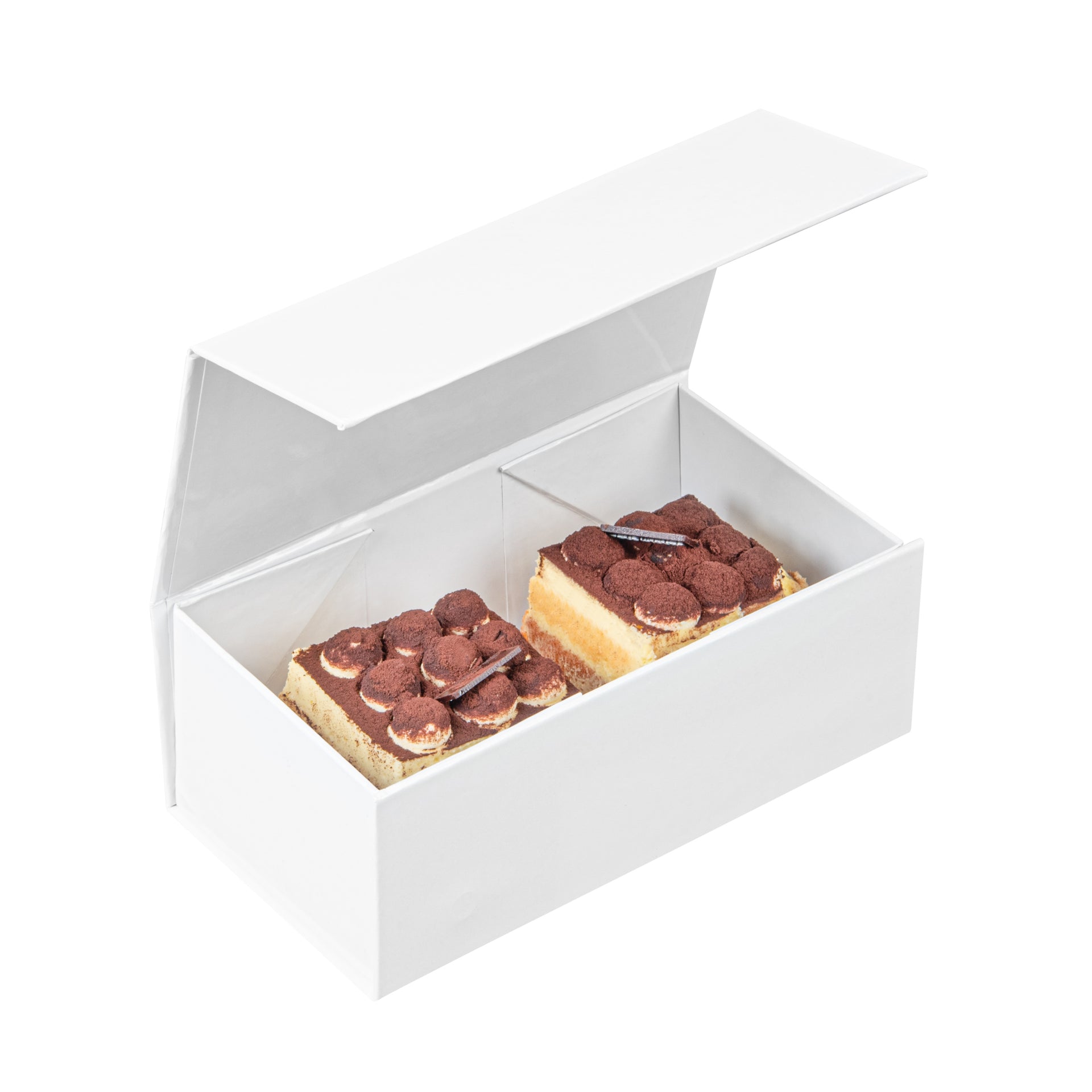 Cater Tek Rectangle White Paper Small Tic Tac Box - Magnetic - 7" x 4" x 2 3/4" - 10 count box