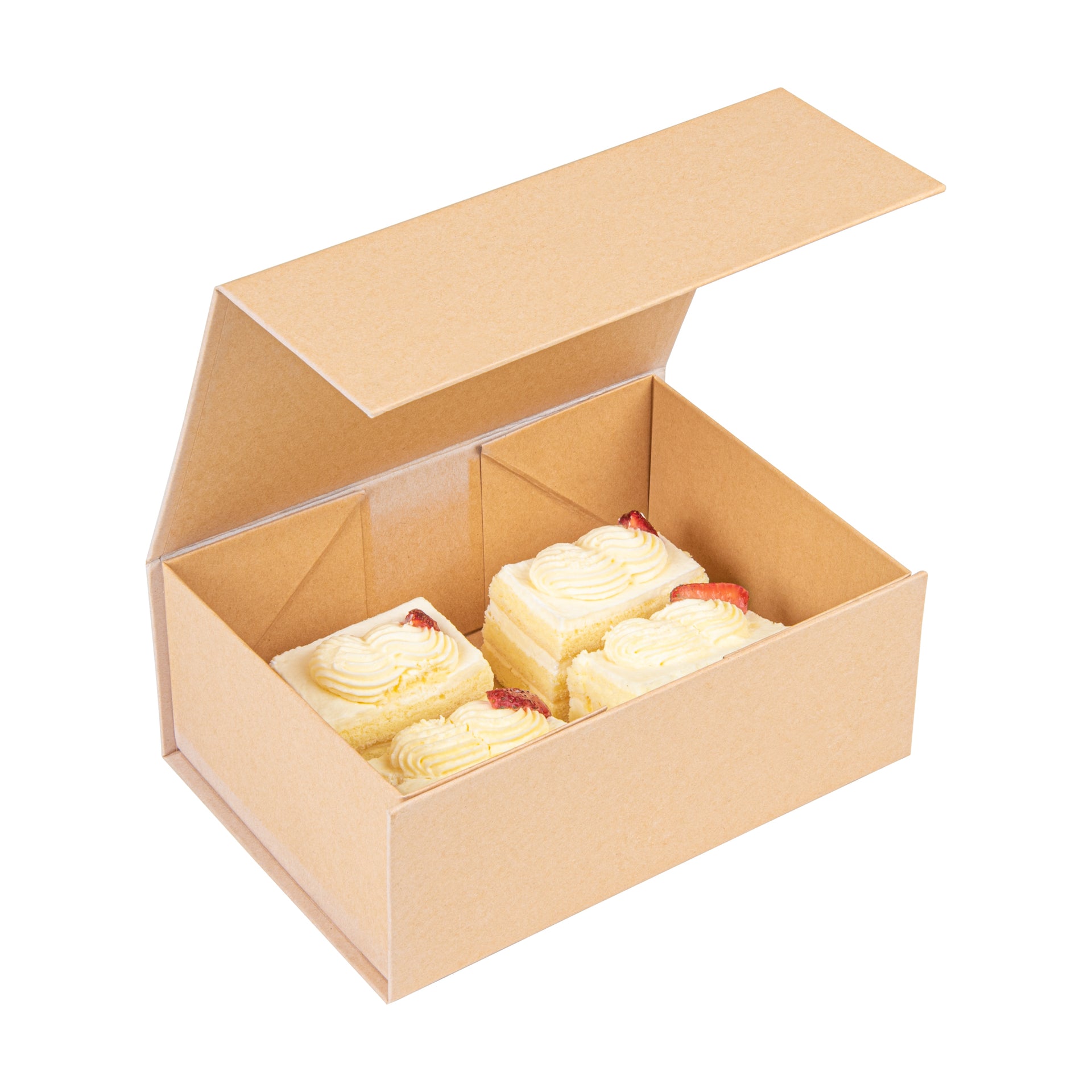Cater Tek Rectangle Kraft Paper Medium Tic Tac Box - Magnetic - 9" x 6" x 3 1/2" - 10 count box