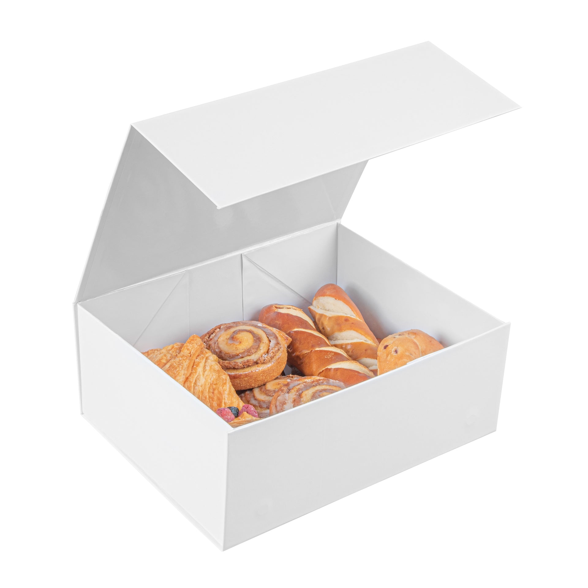 Cater Tek Rectangle White Paper Extra Large Tic Tac Box - Magnetic - 12" x 10" x 5" - 10 count box