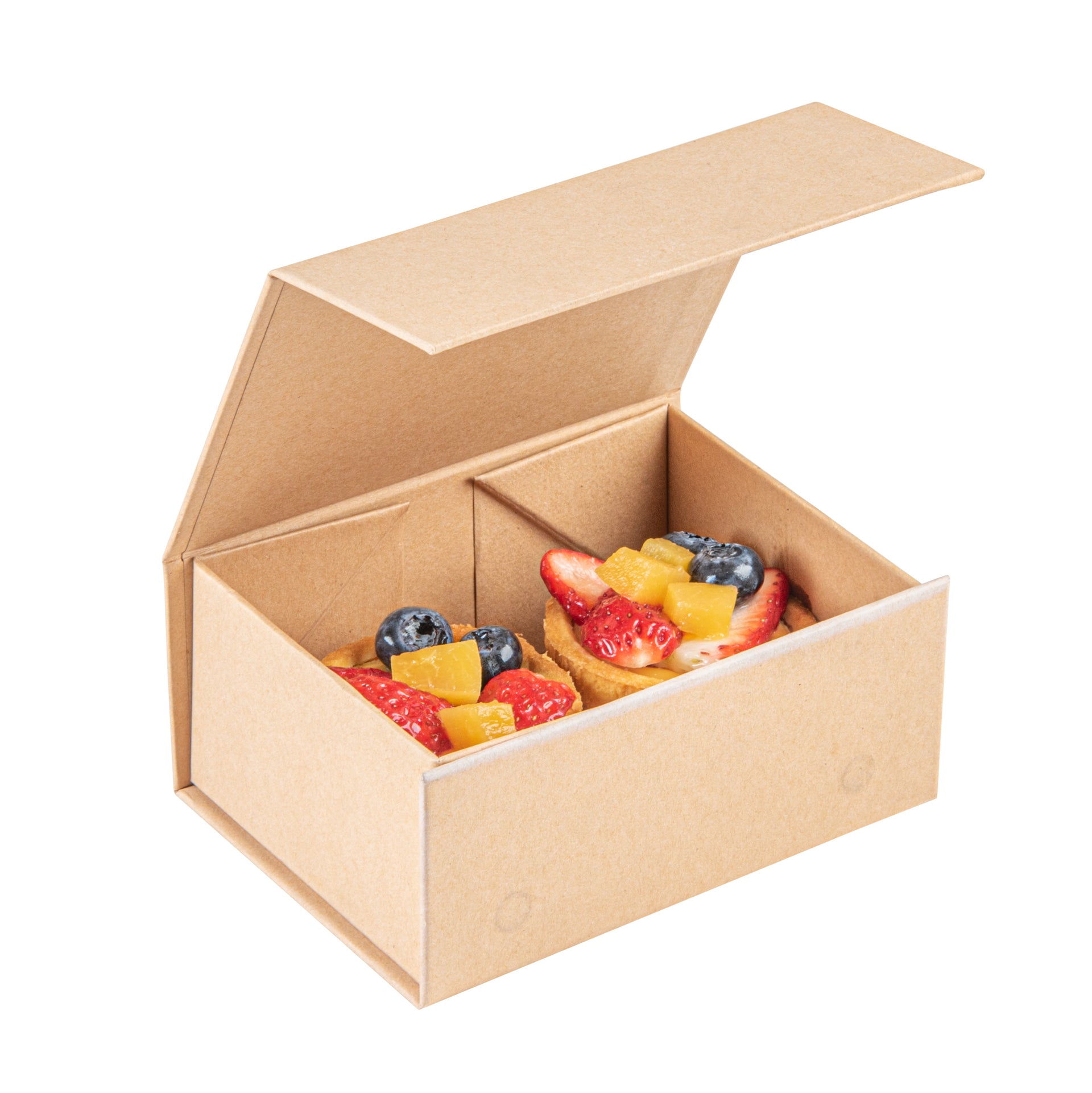 Cater Tek Rectangle Kraft Paper Extra Small Tic Tac Box - Magnetic - 5" x 4" x 2 1/2" - 10 count box