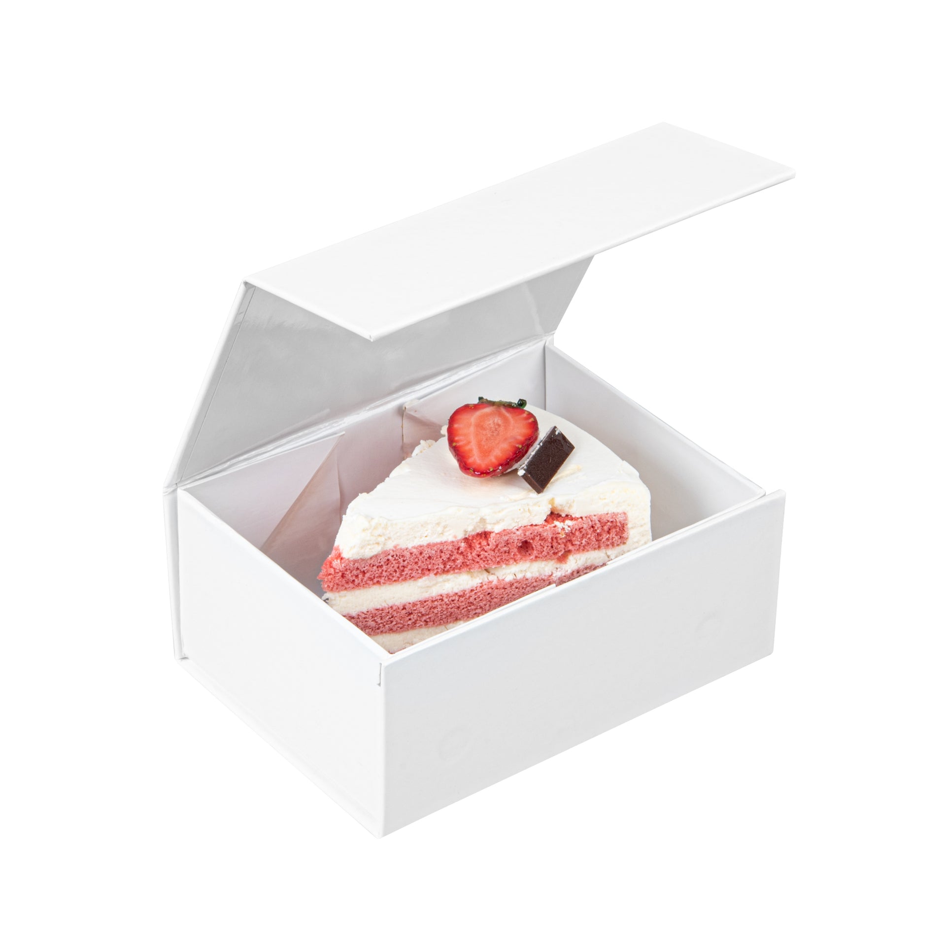 Cater Tek Rectangle White Paper Extra Small Tic Tac Box - Magnetic - 5" x 4" x 2 1/2" - 10 count box