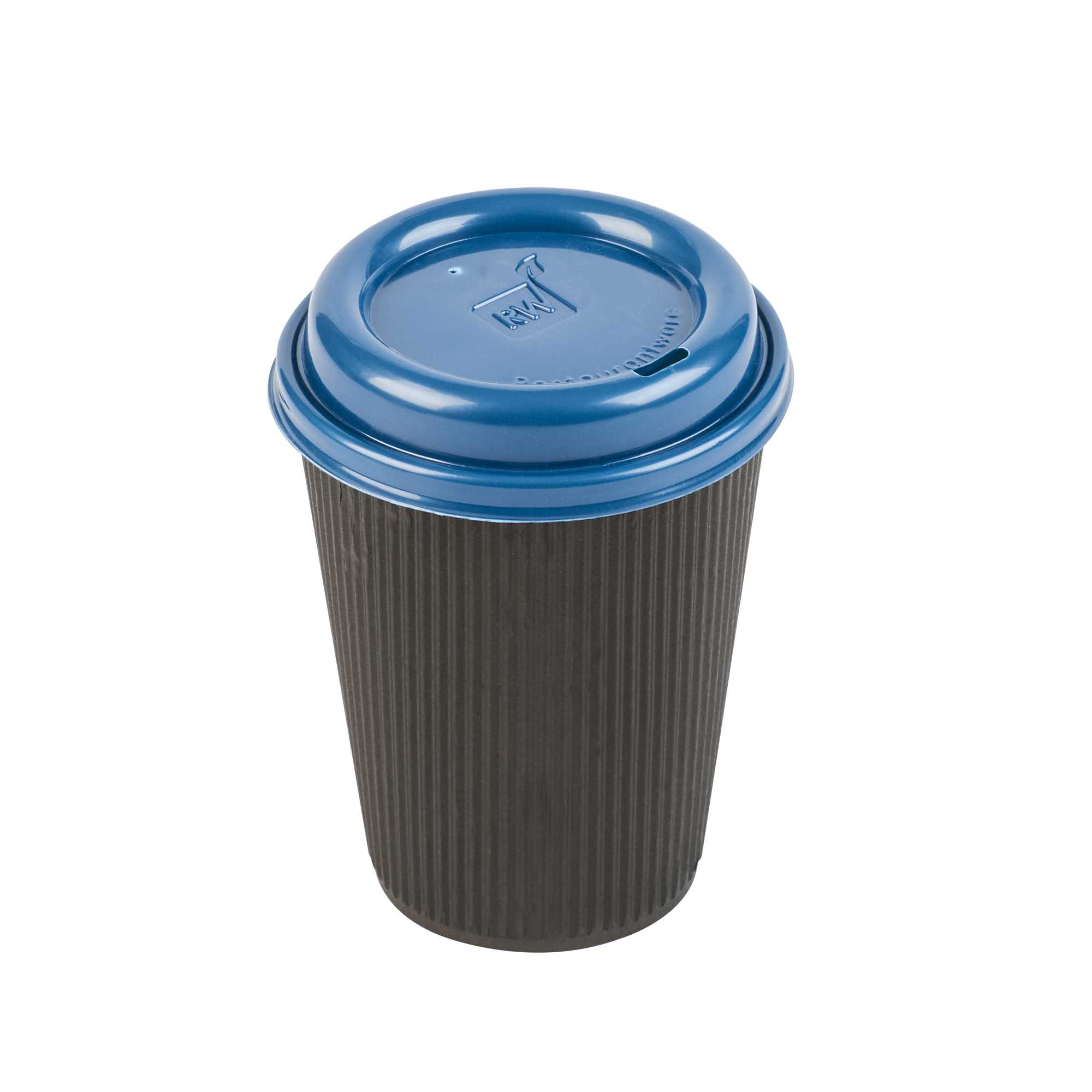 Restpresso Midnight Blue Plastic Coffee Cup Lid - Fits 8, 12, 16 and 20 oz - 25 count box