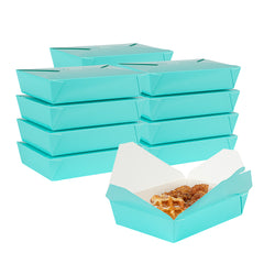 Bio Tek 49 oz Rectangle Turquoise Paper #2 Bio Box Take Out Container - 8 1/2