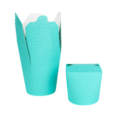 Bio Tek 26 oz Round Turquoise Paper Noodle Take Out Container - 4
