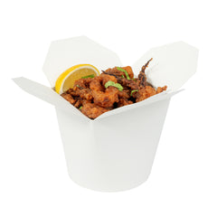 Bio Tek 26 oz Round White Paper Noodle Take Out Container - 4