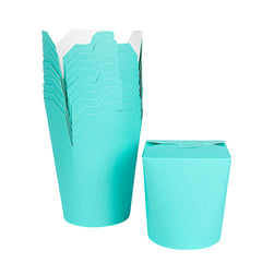Bio Tek 32 oz Round Turquoise Paper Noodle Take Out Container - 4