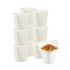 Bio Tek 32 oz Round White Paper Noodle Take Out Container - 4