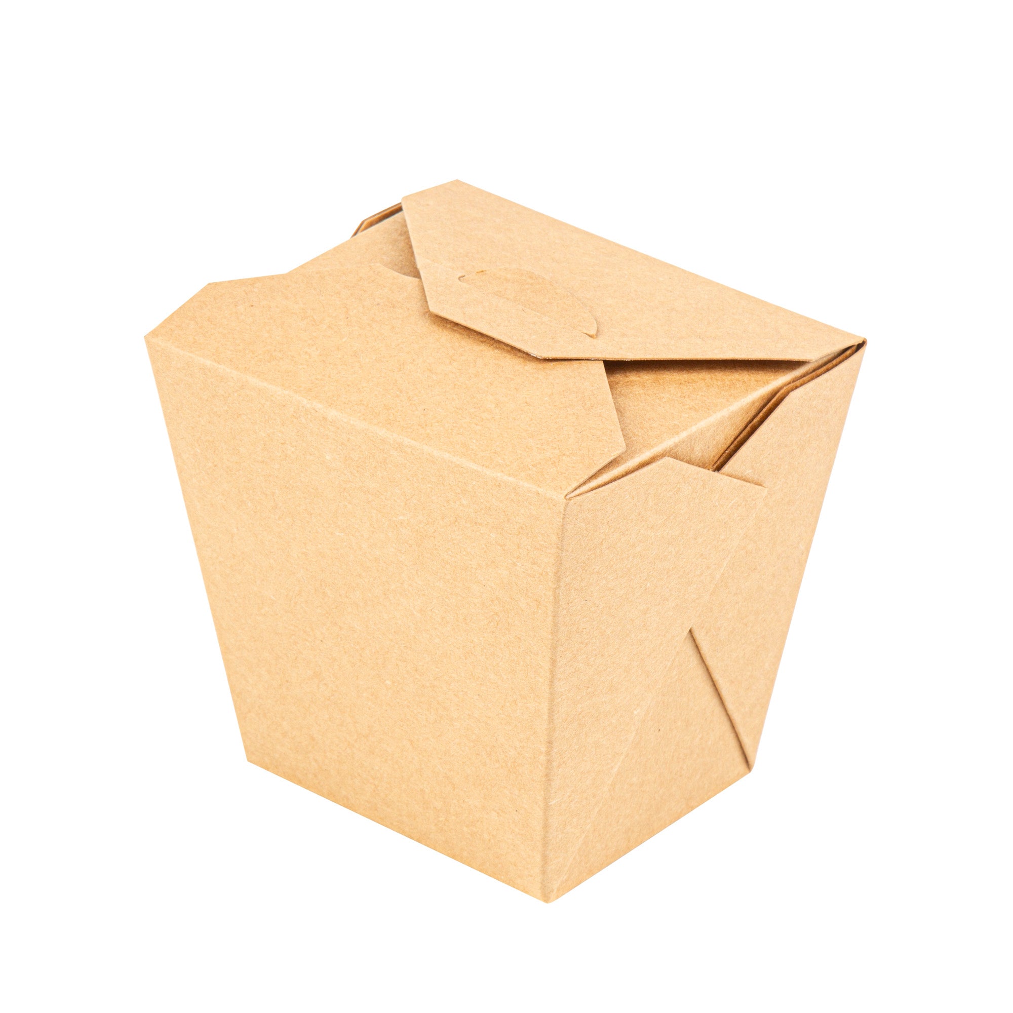 Bio Tek 26 oz Square Kraft Paper Noodle Take Out Container - 4" x 3 1/2" x 4" - 200 count box