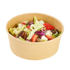 Bio Tek 25 oz Round Kraft Paper Take Out Container - 6