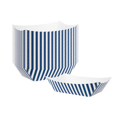 Bio Tek 1 lb Blue and White Stripe Paper #100 Boat - 5 1/2