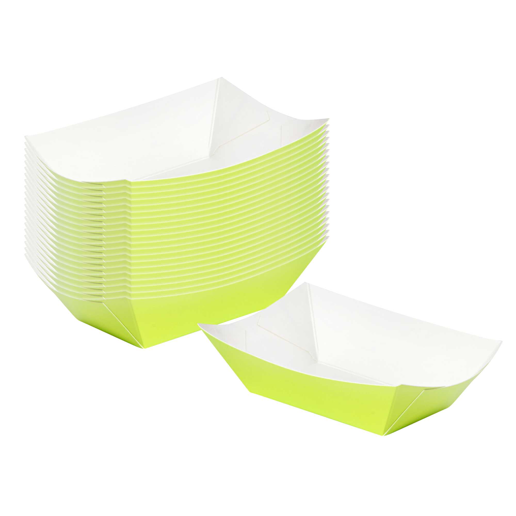 Bio Tek 1 lb Eco Green Paper #100 Food Tray / Boat - 5 1/2" x 3 1/2" x 2" - 50 count box