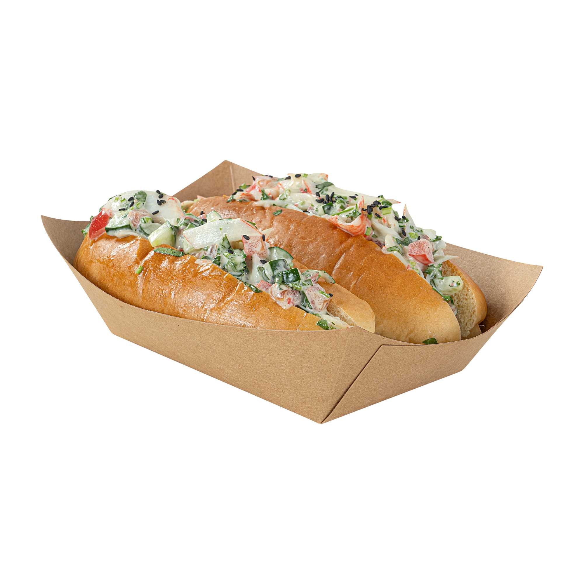 Bio Tek 1 lb Kraft Paper #100 Food Tray / Boat - 5 1/2" x 3 1/2" x 2" - 200 count box