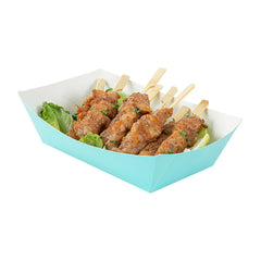 Bio Tek 2 lb Turquoise Paper #200 Food Tray / Boat - 9