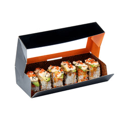 Sakura Vision Black Paper Medium Window Sushi Box - 8