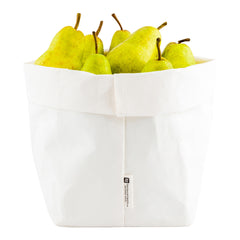 DuraLux White Paper Washable Bag - 6 1/4