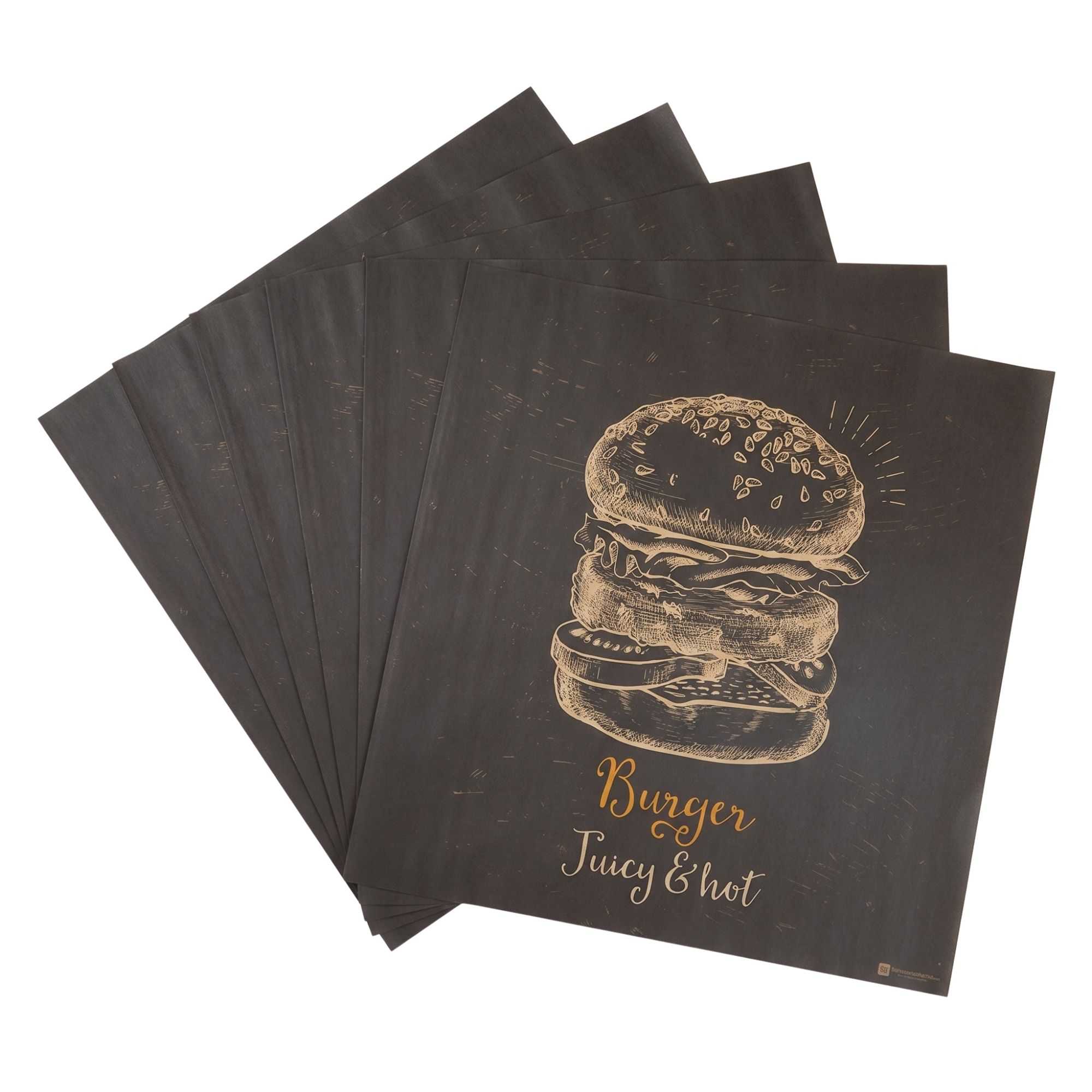 Gastronomia Kraft Paper Burger Wrap and Fry Basket Liner - Juicy and Hot, Greaseproof - 12" x 12" - 500 count box