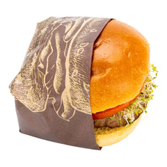 Kraft Paper Burger Wrap and Fry Basket Liner - Juicy and Hot, Greaseproof - 12