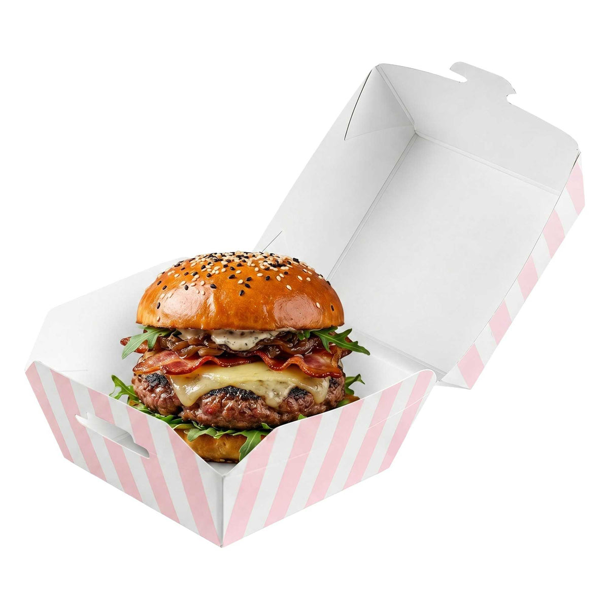 Bio Tek Pink and White Stripe Paper Slider Box - 2 1/2