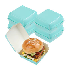 Turquoise Paper Mini Burger Box - 2 3/4