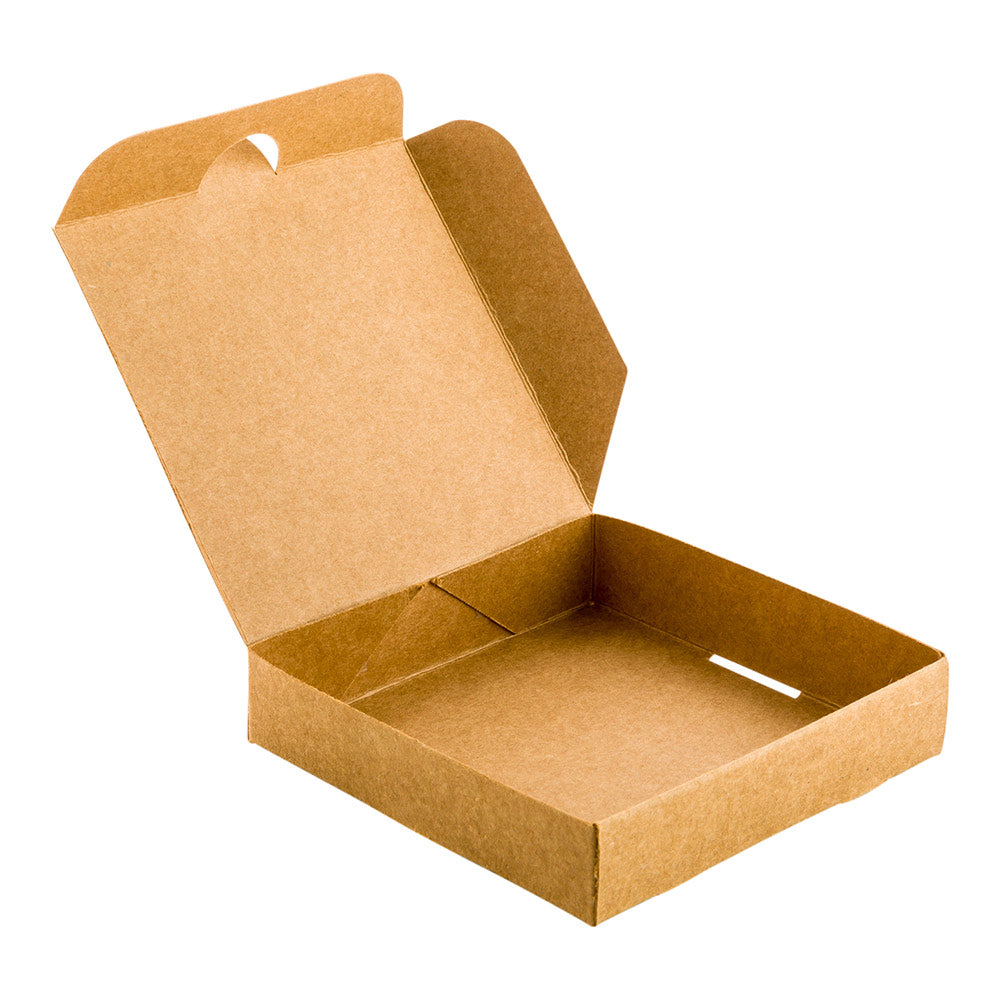 Bio Tek Kraft Paper Mini Pizza Box - 3 1/2" x 3 1/2" x 3/4" - 100 count box