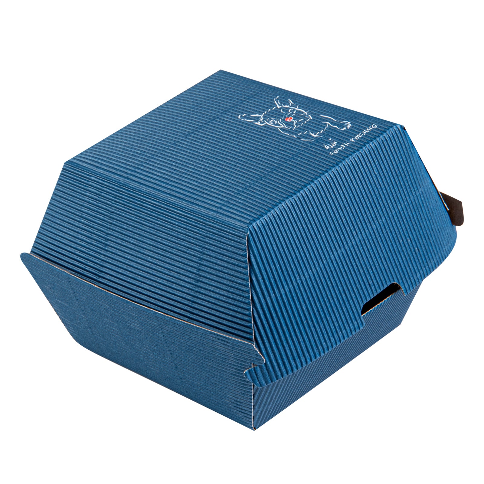 Bio Tek Frenchie Paper Burger Box - Ripple Wall - 4" x 4" x 3 3/4" - 100 count box