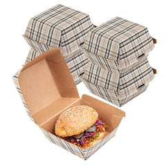 Plaid Paper Burger Box - Ripple Wall - 4