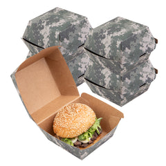 Camouflage Paper Burger Box - Ripple Wall - 4