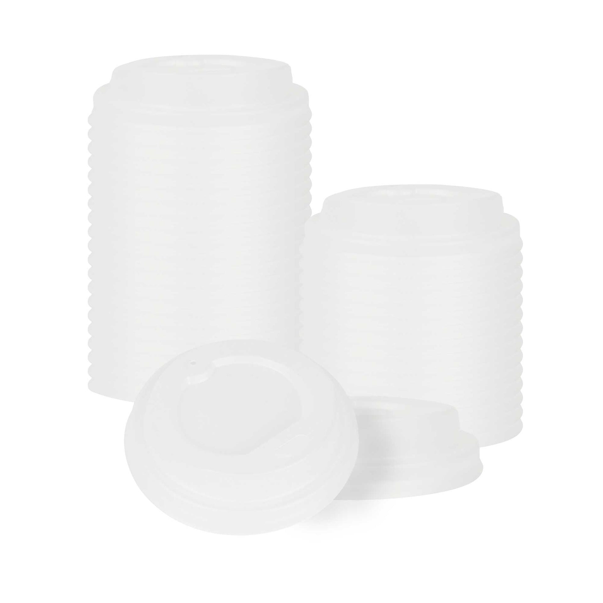 Basic Nature White PLA Plastic Coffee Cup Lid - Fits 4 oz, Compostable - 500 count box