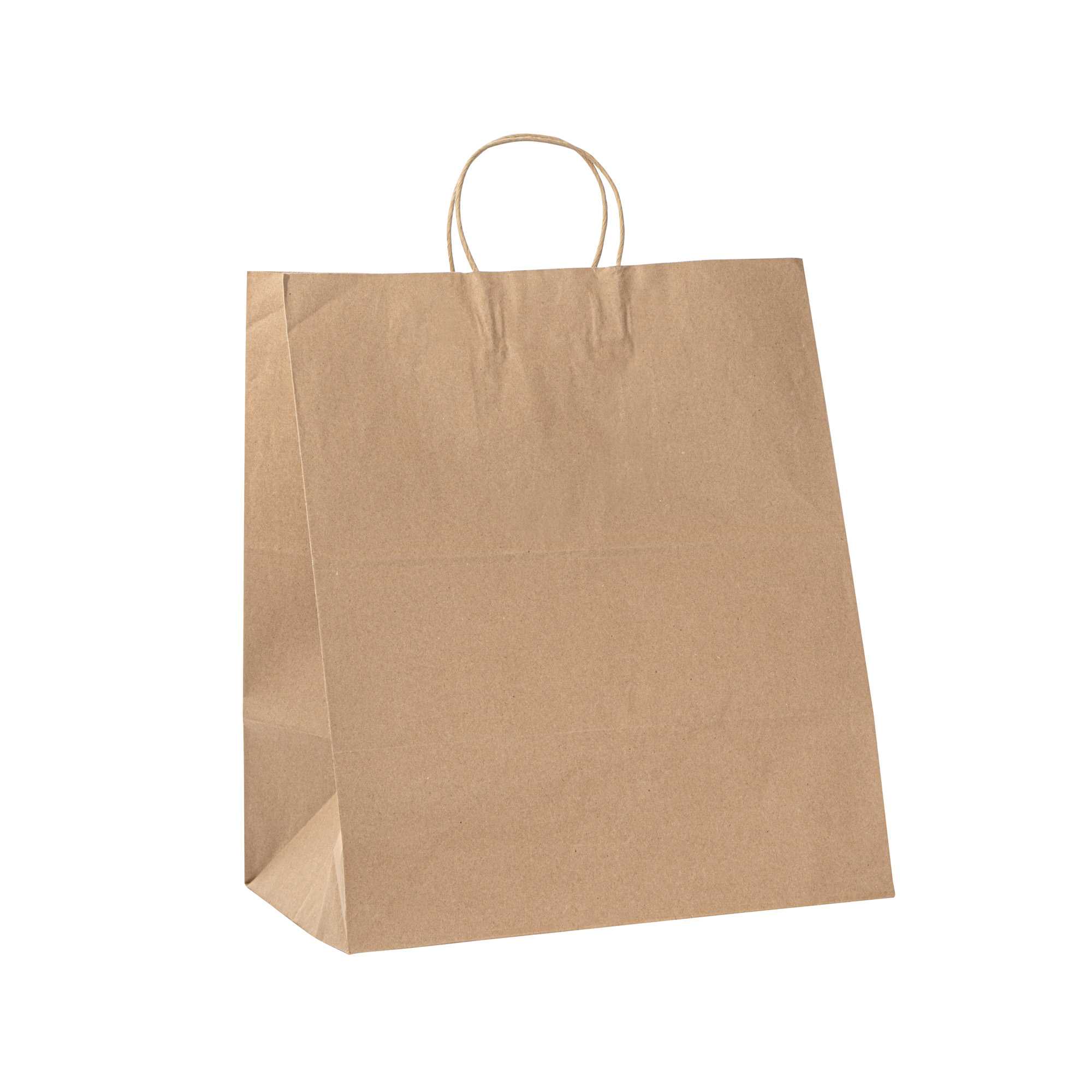 Saving Nature Kraft Paper Large Retail Bag - with Handles - 16" x 9 3/4" x 17 1/4" - 100 count box