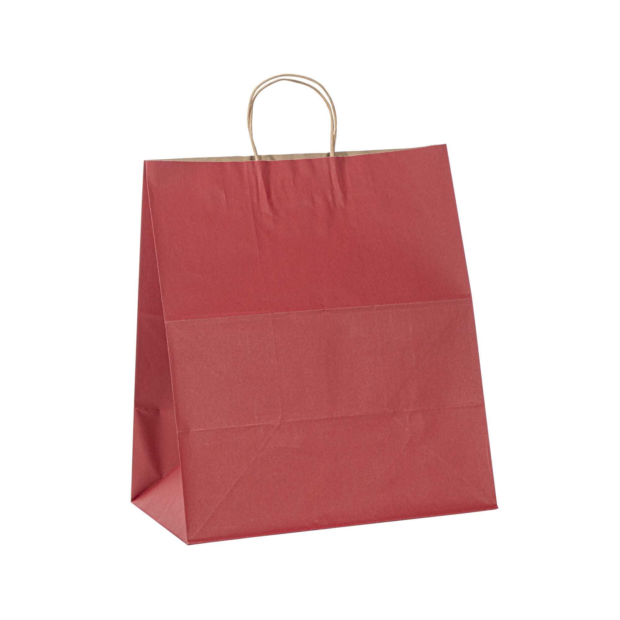 Saving Nature Red Paper Large Retail Bag - with Handles - 16" x 9 3/4" x 17 1/4" - 100 count box