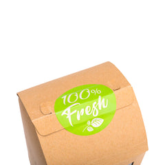 Label Tek Plastic Fresh Label - Green with White Font, Tamper-Evident - 2