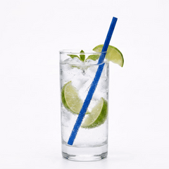 STRAWZY Blue Paper Straw - Biodegradable, 6mm - 7 3/4