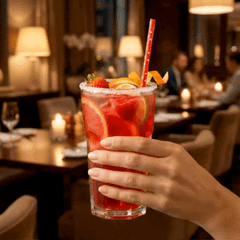 STRAWZY Red Paper Straw - Polka Dots, Biodegradable, 6mm - 7 3/4