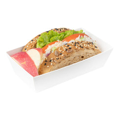 Matsuri Vision Rectangle White Paper Small Sushi Container - 4 3/4